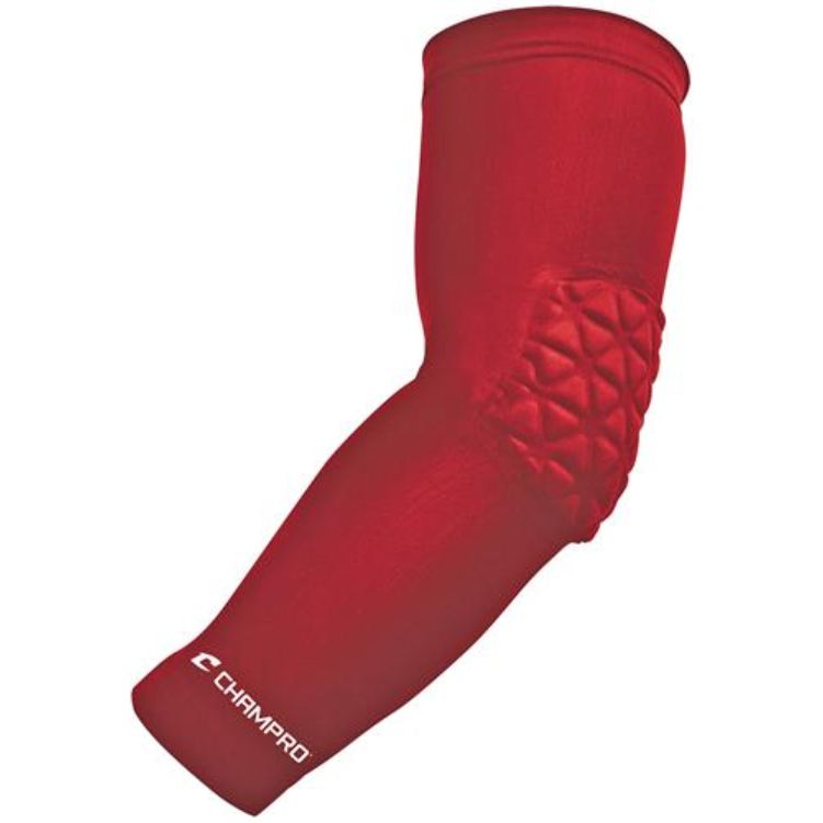 CHAMPRO Sports Tri-flex Protective Arm Sleeve Red