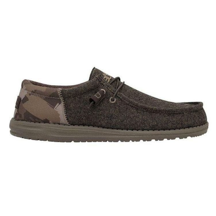 HEY DUDE Wally Wool Dark Brown Camo