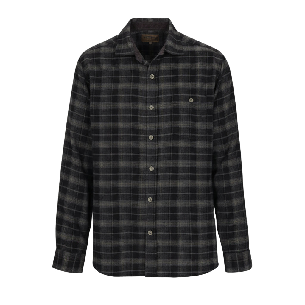 NORTH RIVER PLAID BLACK LS FLANNEL