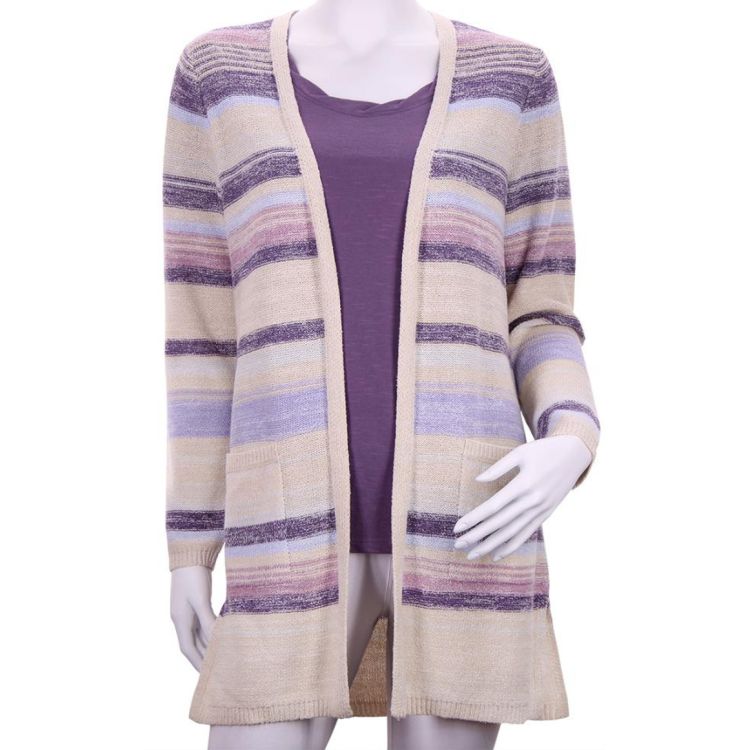 NORTH RIVER Purple/Blue/Pink Open Front Cardigan