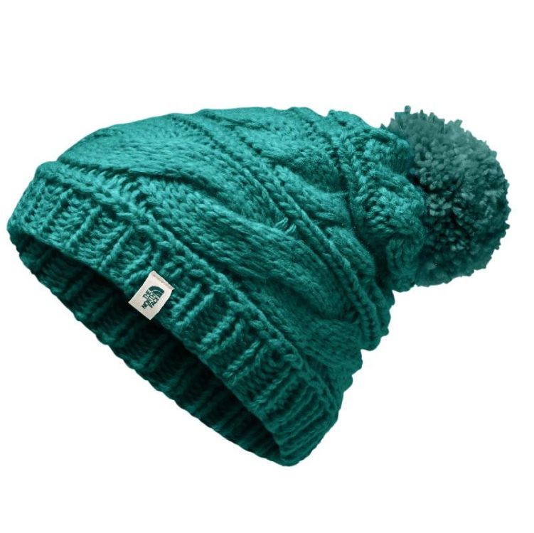 NORTH FACE TURQUOISE CABLE BEANIE