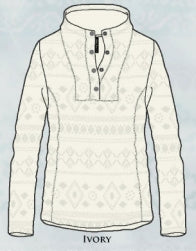 Embossed Fleece Mock Neck W/Snap button Placket
