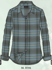 Heather Brushed Cotton Button Front Shirt