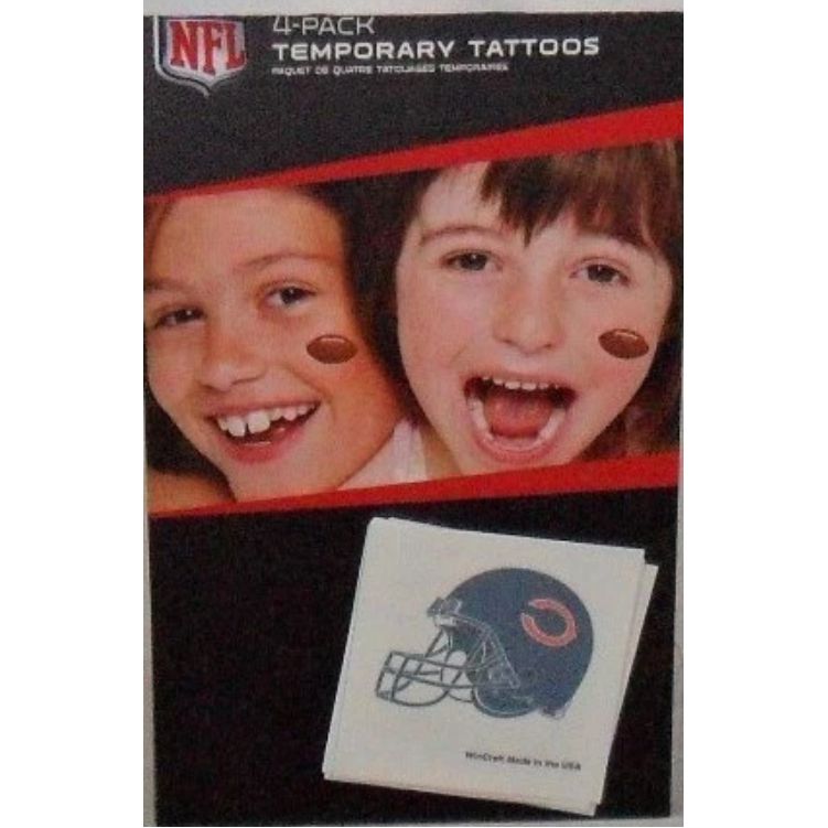 WINCRAFT NFL 4 Pack Bears Temporary Face Tattoos