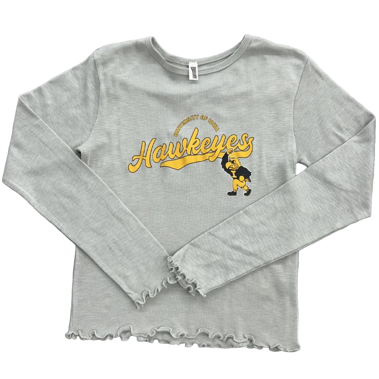 PENNANT IOWA HAWKEYE LETTUCE TRIM Long Sleeve