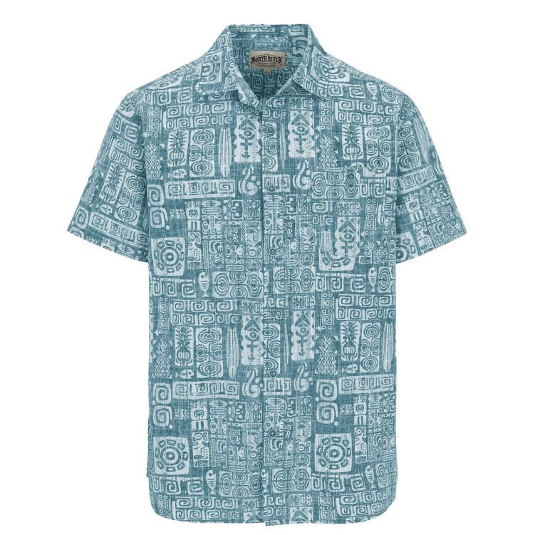 NORTH RIVER Reverse Print Chambray Polo