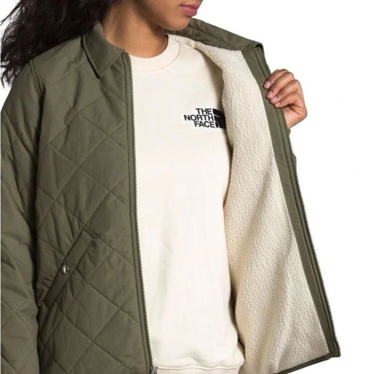 NORTH FACE Cuchillo Jacket Olive Green Sherpa Lined