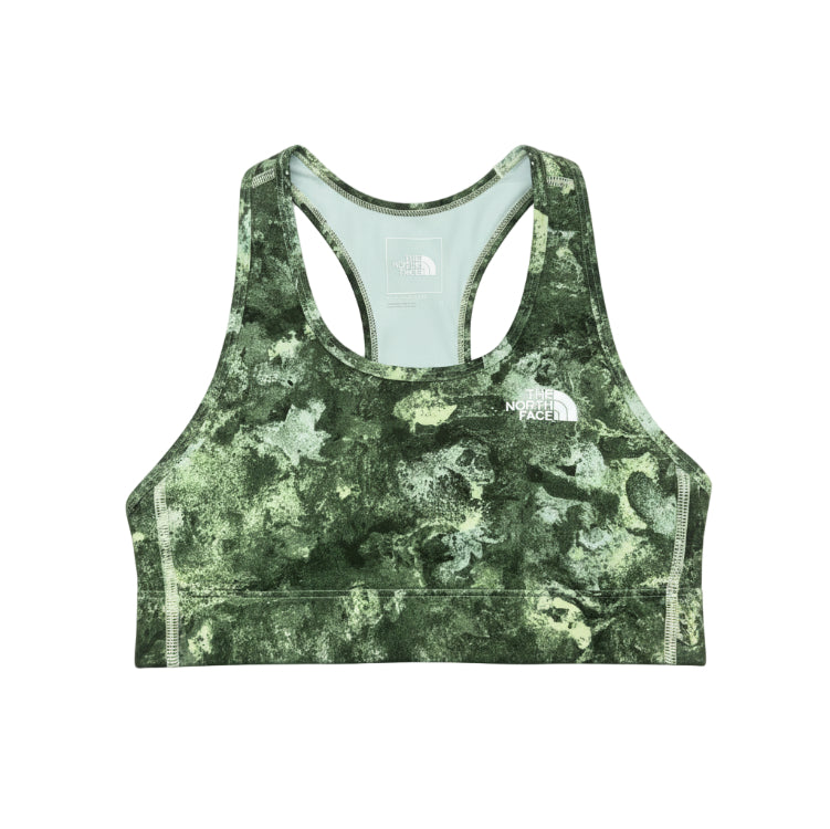 NORTH FACE Elevation Lime Cream Grit Print Sports Bra