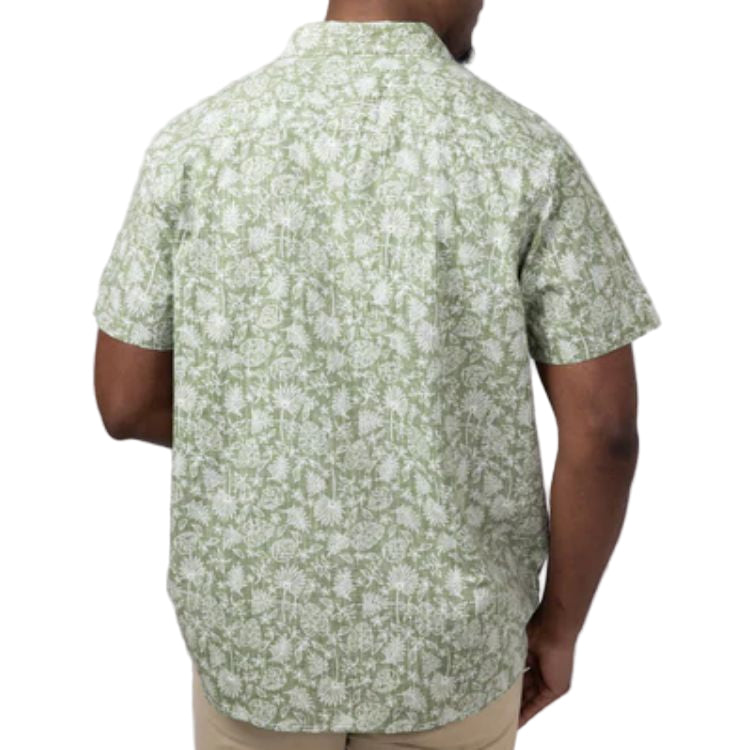 NORTH RIVER Reverse Print Tropical Button Shirt Green