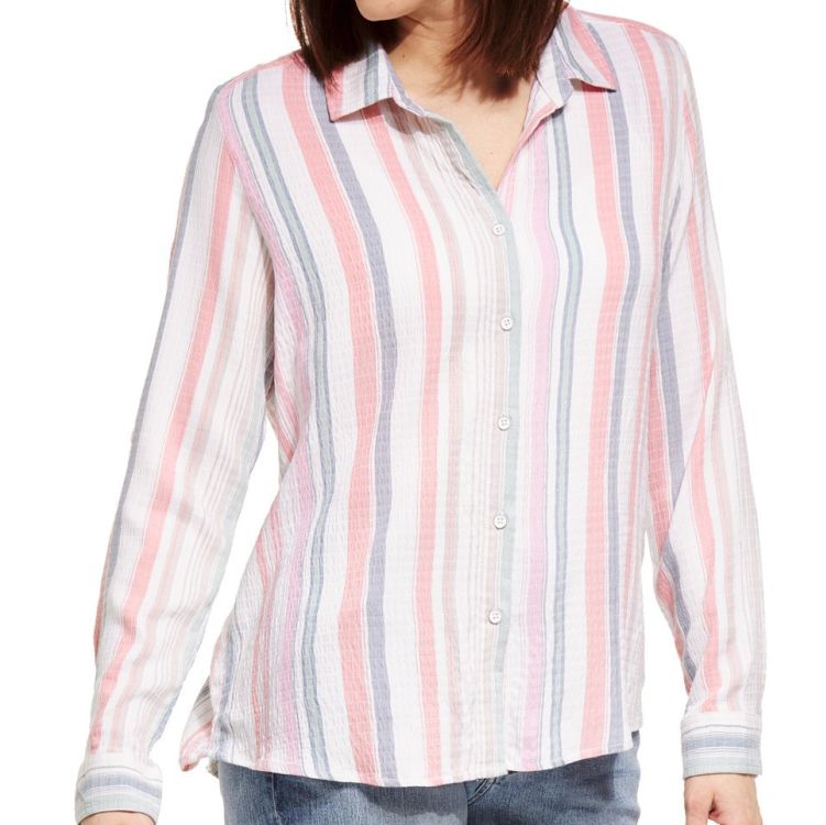 NORTH RIVER Stripe Multi-Color Button-Up