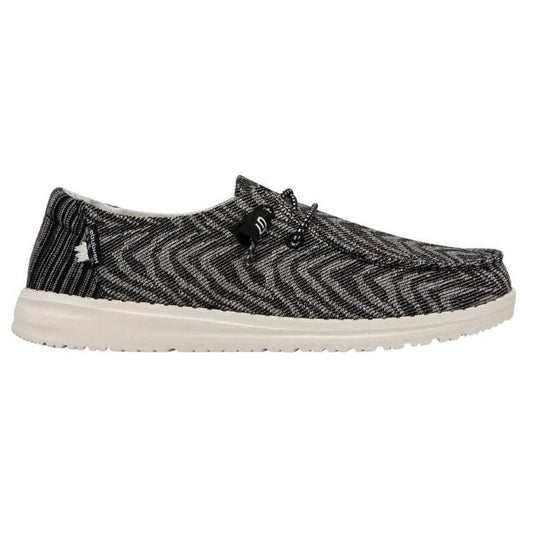 HEYDUDE Wendy Woven Zebra Black Stripe